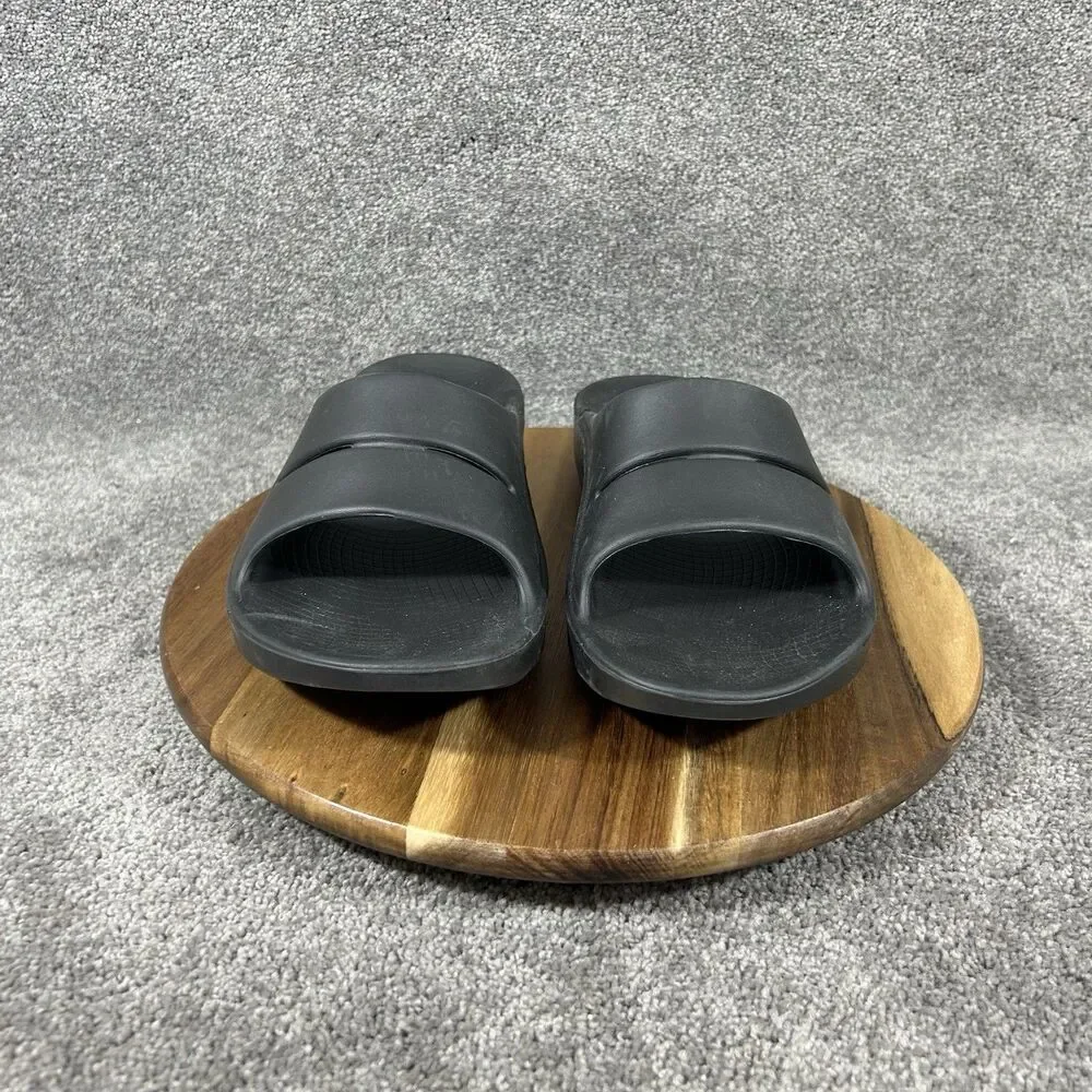 OOFOS OOahh Mens Size 10 Black Sport Sandals Recovery Gym Athletic Slides Used